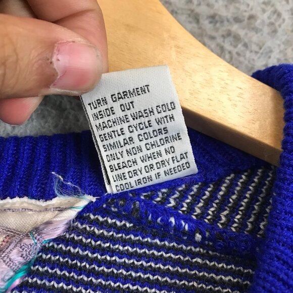 Vintage Northern Isles Snowflake Sweater Large Blue Nordic Pattern‎ - Picture 9 of 10